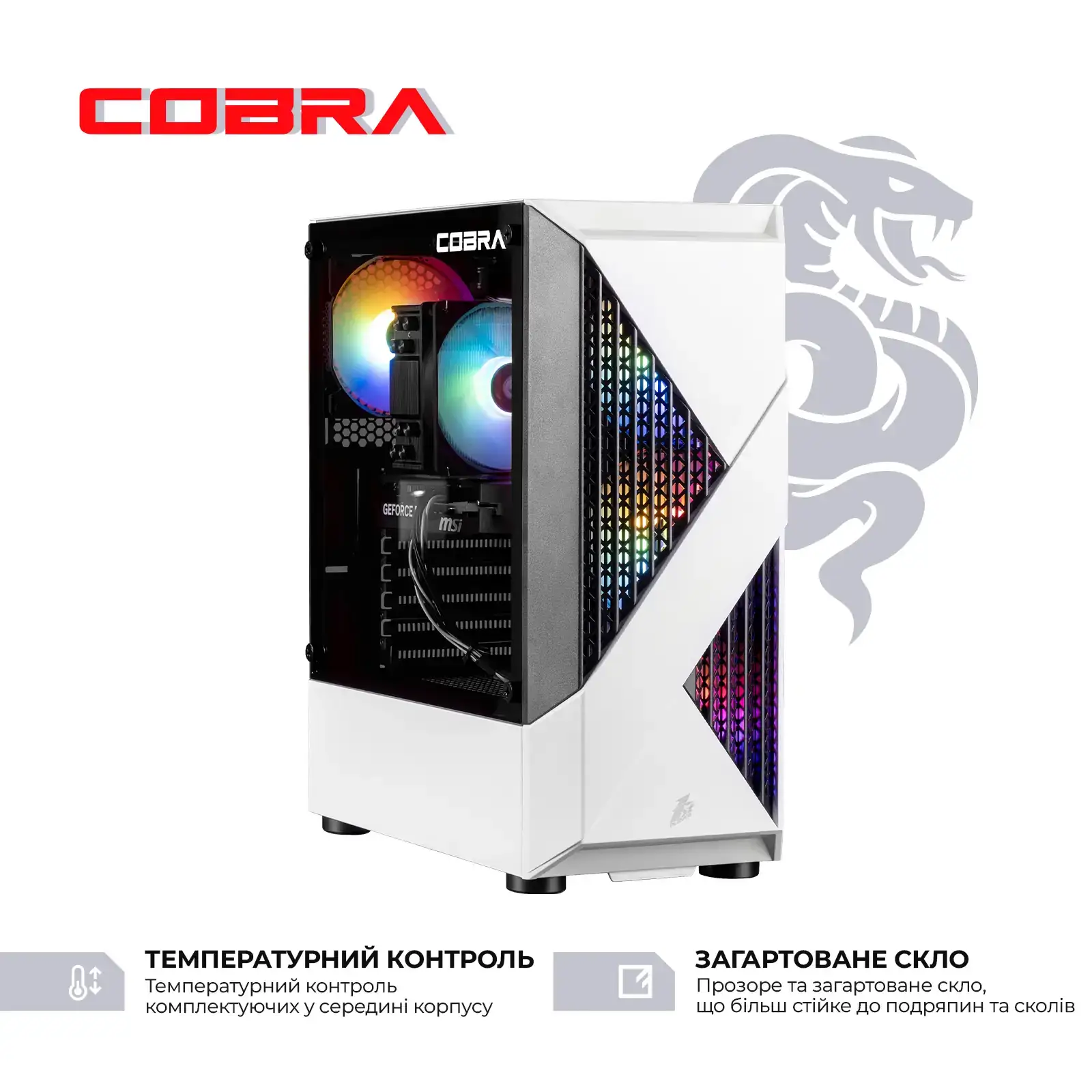 Игровой компьютер COBRA GO RTX 5060 / Ryzen 5 8400F / RAM 32GB / SSD 1TB (R5G26501) UA