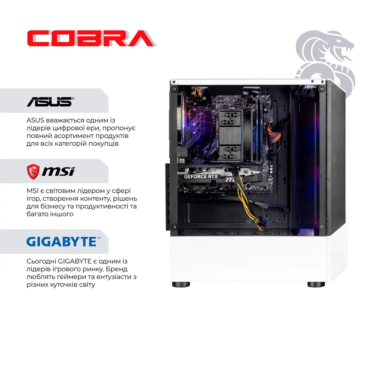 Игровой компьютер COBRA GO RTX 5060 / Ryzen 5 8400F / RAM 32GB / SSD 1TB (R5G26501) UA