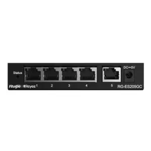 Коммутатор Ruijie Reyee RG-ES205GC (4xGE, 1xGE Uplink, CCTV, Cloud Managed, L2, настольный, бесшумный, металл) UA