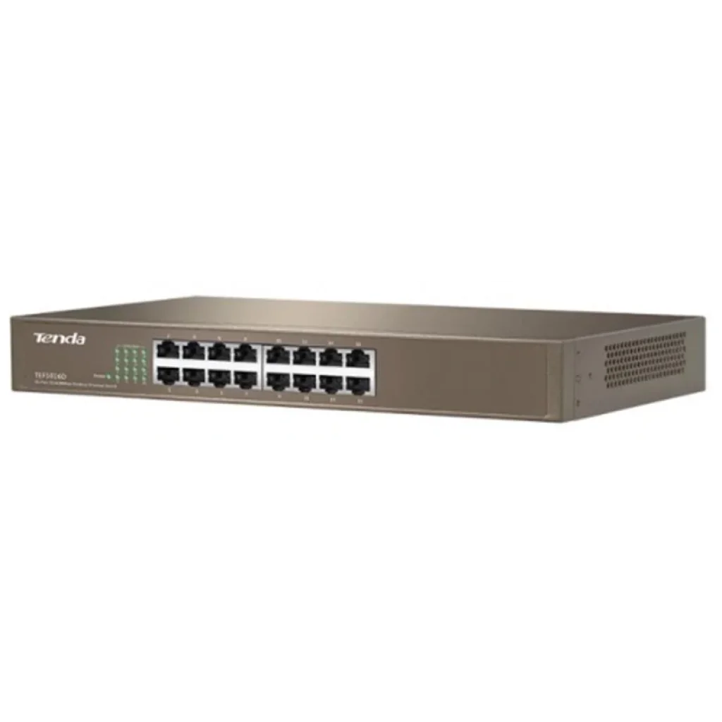 Комутатор TENDA TEF1016D 16port 10/100,некерований, мет корпус UA