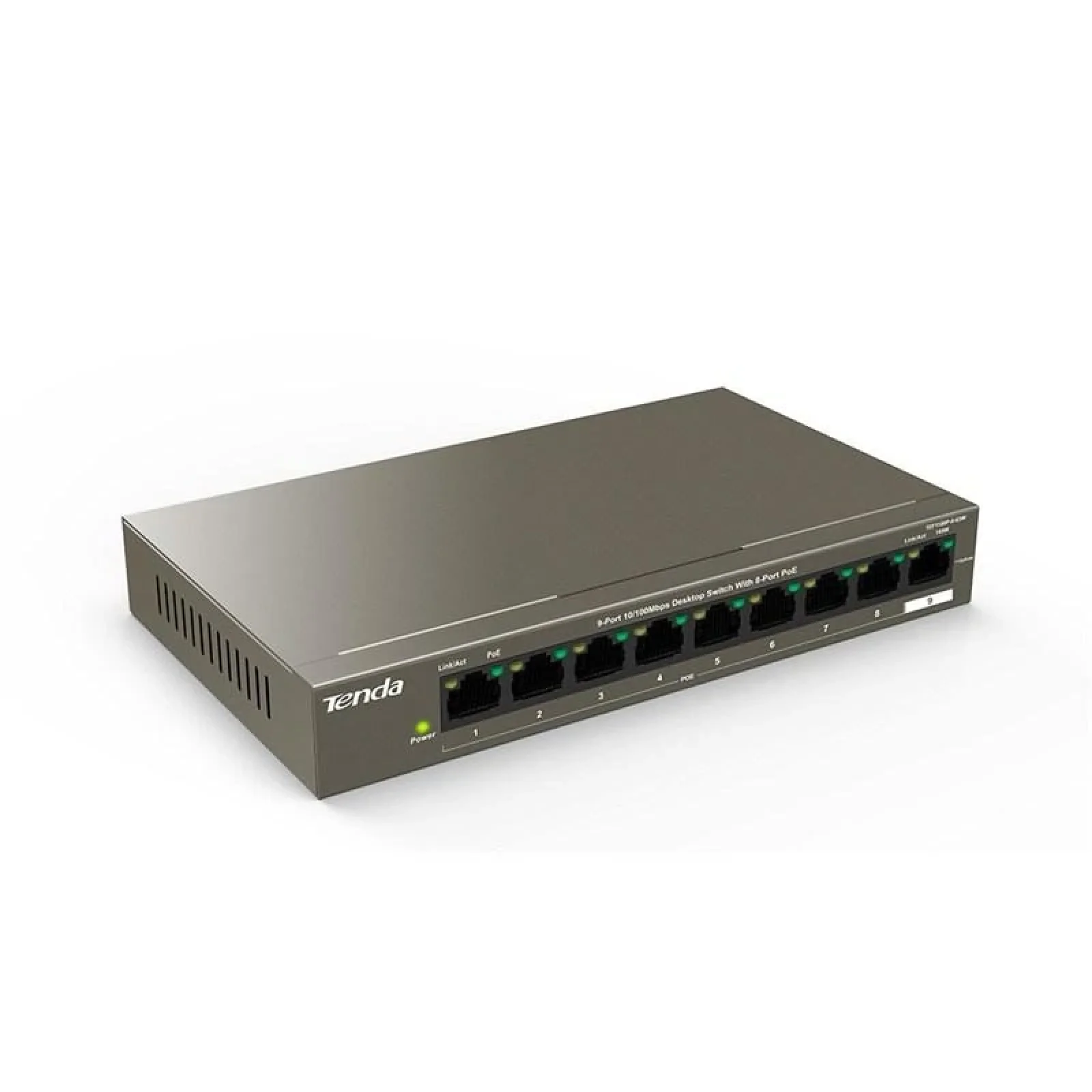 Комутатор TENDA TEF1109P-8-63W (1xFE+8xFE PoE, 58Вт max) UA