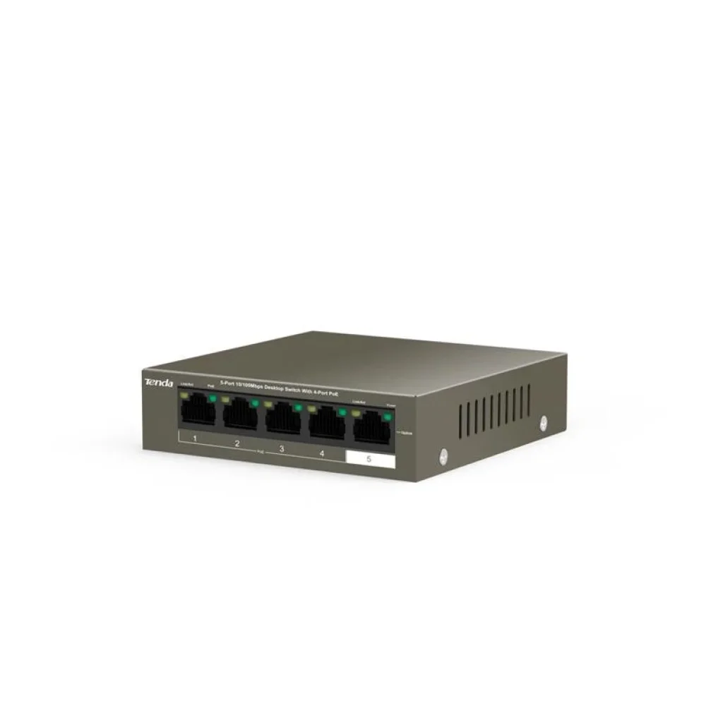 Комутатор Tenda TEF1105P-4-38W (4xFE PoE, 1xFE Uplink, 35Вт) UA