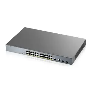 Коммутатор для видеонаблюдения ZYXEL GS1350-26HP (GS1350-26HP-EU0101F) (24xGE PoE+, 2xGE/SFP, PoE max 375W, NebulaFlex Pro, питание до 250м, автоперезагрузка PoE-портов, L2) UA