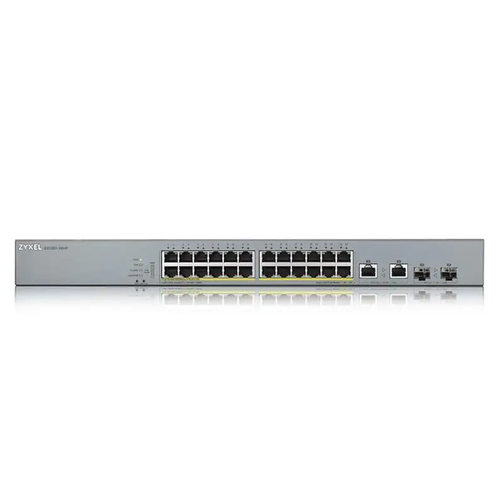 Коммутатор для видеонаблюдения ZYXEL GS1350-26HP (GS1350-26HP-EU0101F) (24xGE PoE+, 2xGE/SFP, PoE max 375W, NebulaFlex Pro, питание до 250м, автоперезагрузка PoE-портов, L2) UA