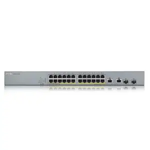 Коммутатор для видеонаблюдения ZYXEL GS1350-26HP (GS1350-26HP-EU0101F) (24xGE PoE+, 2xGE/SFP, PoE max 375W, NebulaFlex Pro, питание до 250м, автоперезагрузка PoE-портов, L2) UA
