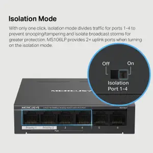 Комутатор Mercusys MS106LP UA