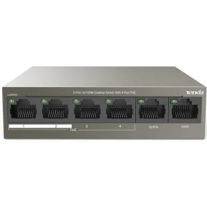 Комутатор Tenda TEF1106P-4-63W (4xFE PoE, 2xFE, 63Вт) UA