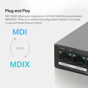 Комутатор Mercusys MS105GP UA