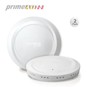 Набір точок доступу Edimax Prime AX 1-2-3 пара (2шт, AX1800, WiFi6, PoE, Ceiling, WPA3, 1xGE, без БП), PrimeAX 1-2-3 UA