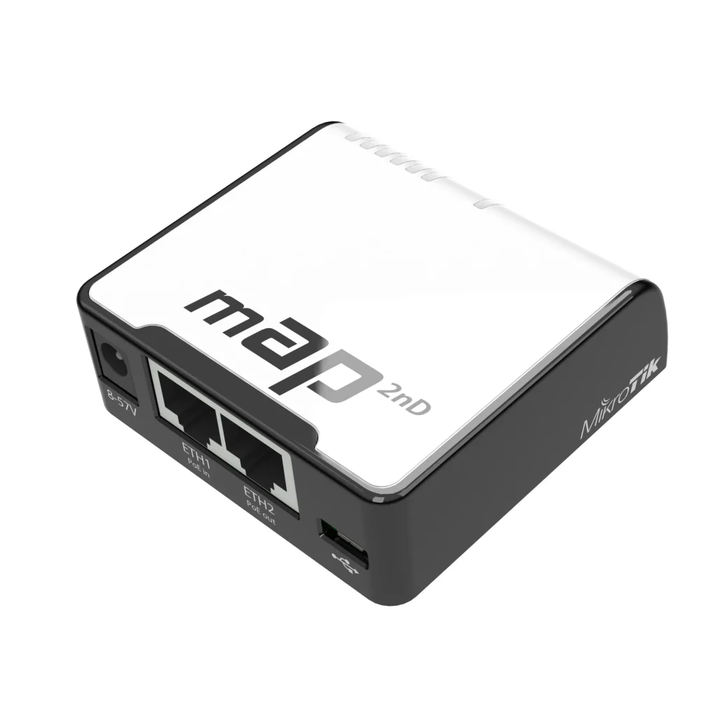 Точка доступу Mikrotik mAP2nD (RBmAP2nD) (N300, 2xFE, 1x micro USB, 1,2 dBi, PoE) UA