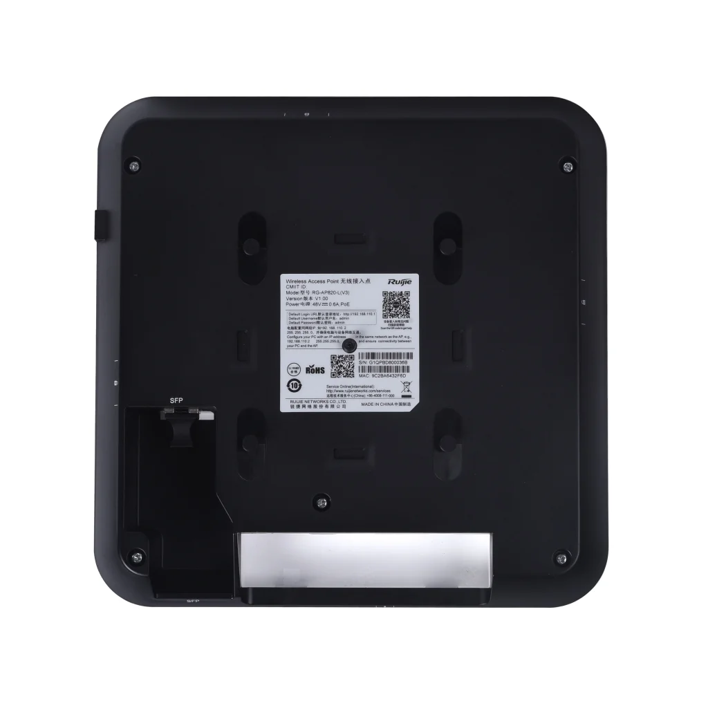 Точка доступа Ruijie RG-AP820-L(V3) (AX3000, WiFi 6, 1xGE, 1x2.5G SFP, PoE in, 2G+5G/5G+5G, Ruijie Cloud) UA