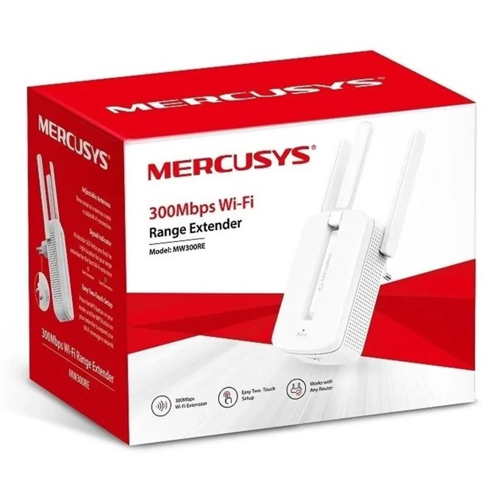 Точка доступу Mercusys MW300RE (N300, 3 зовнішні антени, підсилювач бездротового сигналу) UA