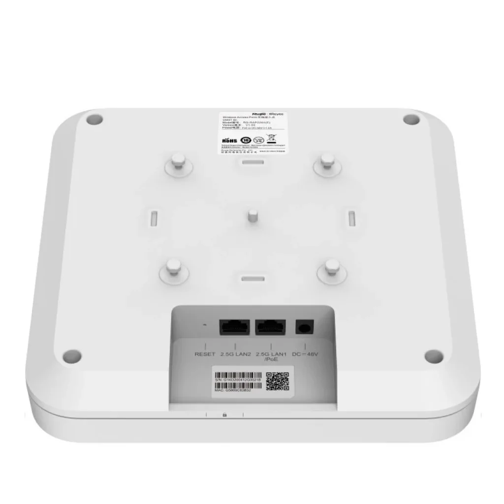 Точка доступа Ruijie Reyee RG-RAP2260(H) (AX6000, WiFi6, 2x2,5GE, 4x4, 4dBi, MU-MIMO, PoE/DC, Ruijie Cloud) UA
