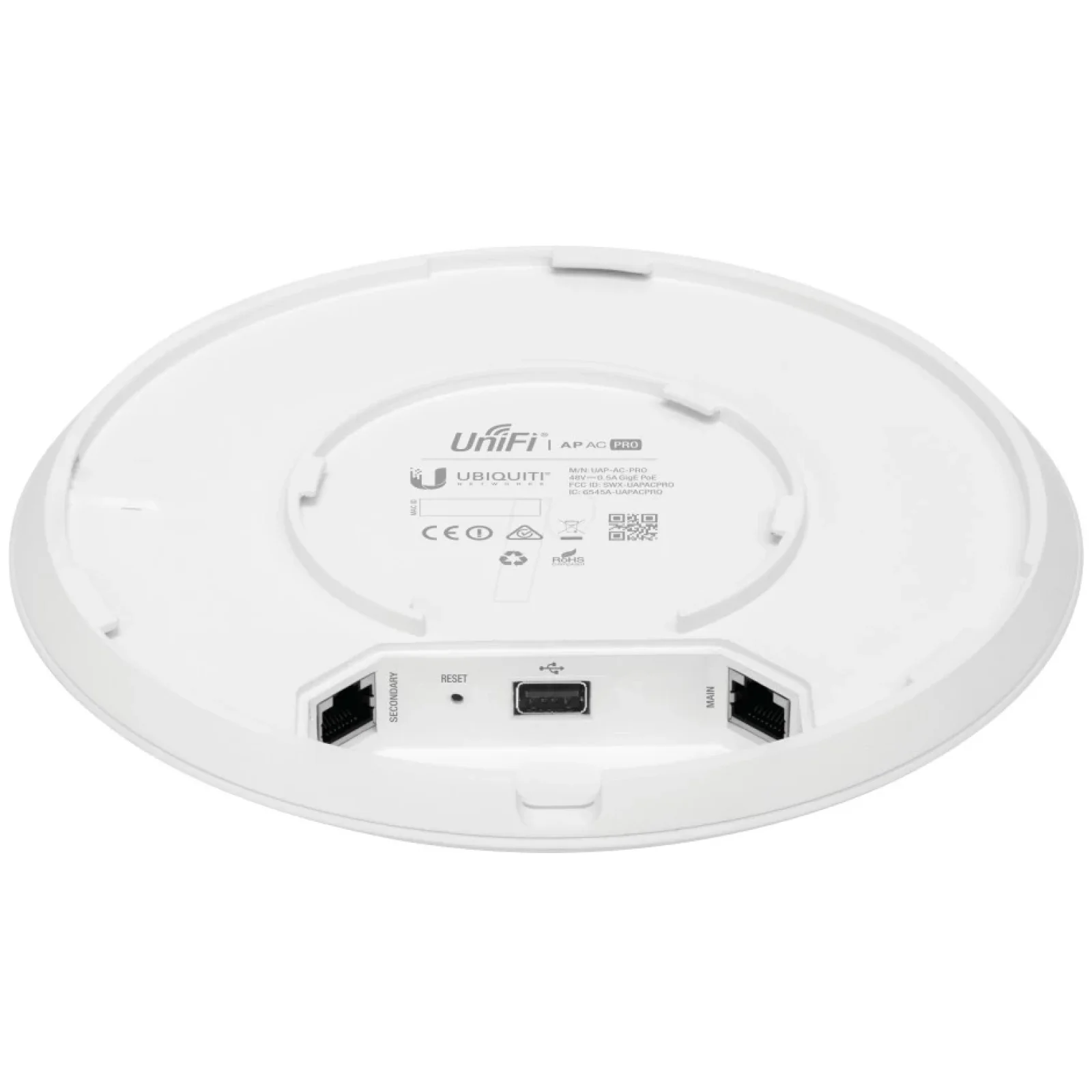 Точка доступу Ubiquiti UniFi UAP-AC-PRO (AC1750, 3x3 MIMO, 22 dBm, 2x10/100/1000 Mbps, PoE) box UA