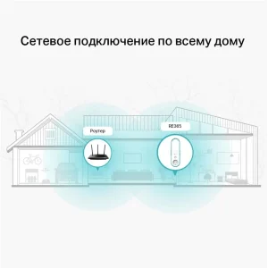 Бездротовий повторювач/розширювач WiFi сигналу TP-Link RE365 (AC1200, 1xFE LAN, 2 внутрішні антени, вбудована електрична розетка) UA