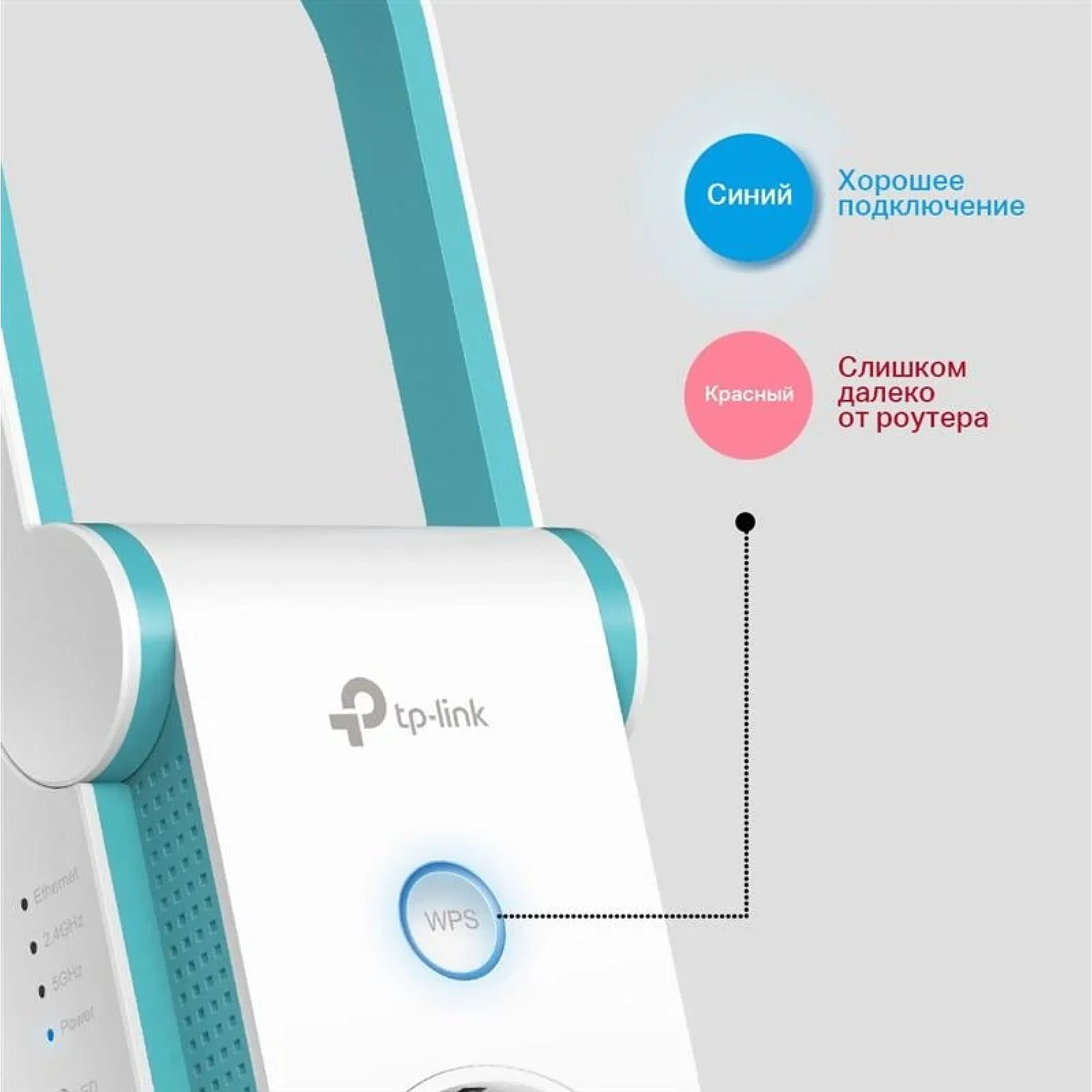 Беспроводной повторитель/расширитель WiFi сигнала TP-Link RE365 (AC1200, 1xFE LAN, 2 внутренние антены, встроенная эклектрическая розетка) UA