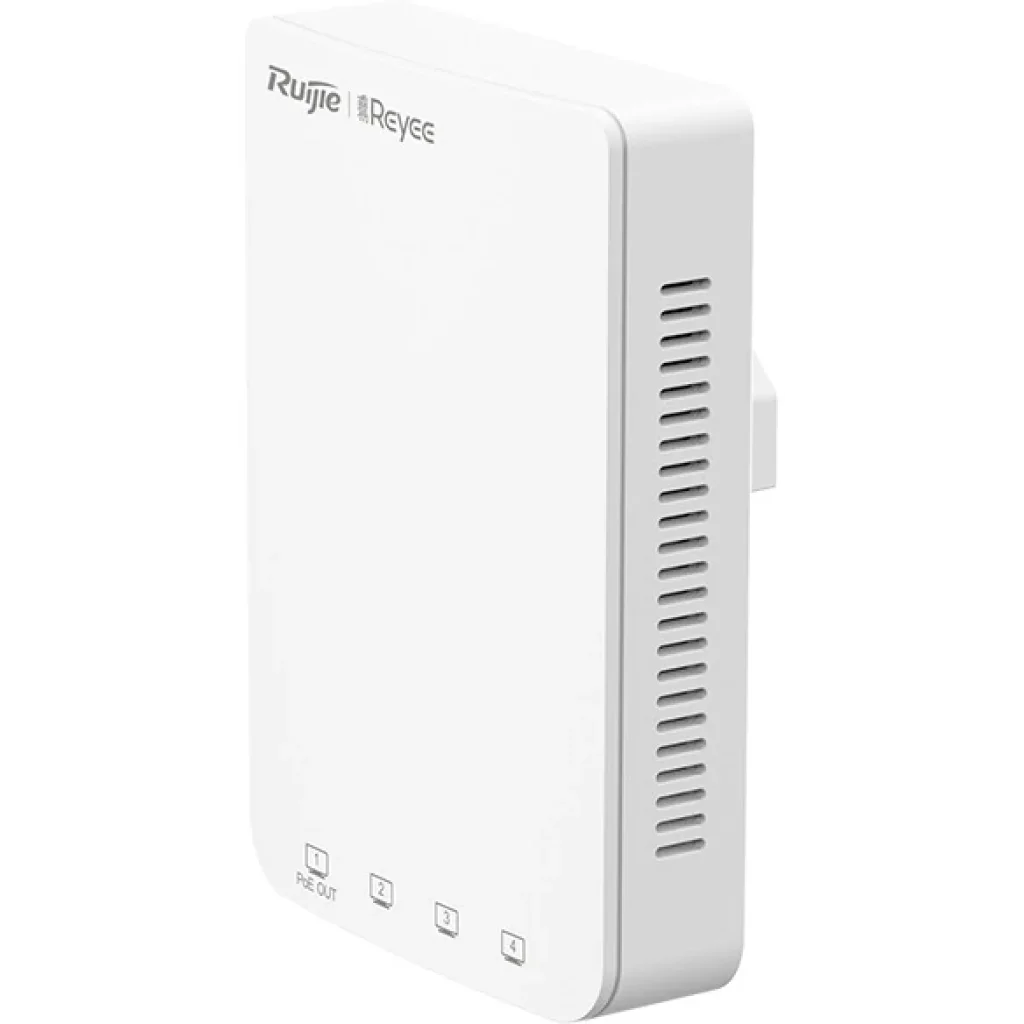 Точка доступу Ruijie Reyee RG-RAP1200(P) (AC1300, 1xGE PoE in, 1xGE PoE out, 3xGE, wall plate, MU-MIMO, PoE, L2/L3 Roaming, Ruijie Cloud) UA