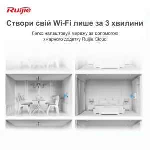 Точка доступу Ruijie Reyee RG-RAP1200(F) (AC1300, 1xFE, wall plate, MU-MIMO, PoE, Ruijie Cloud) UA