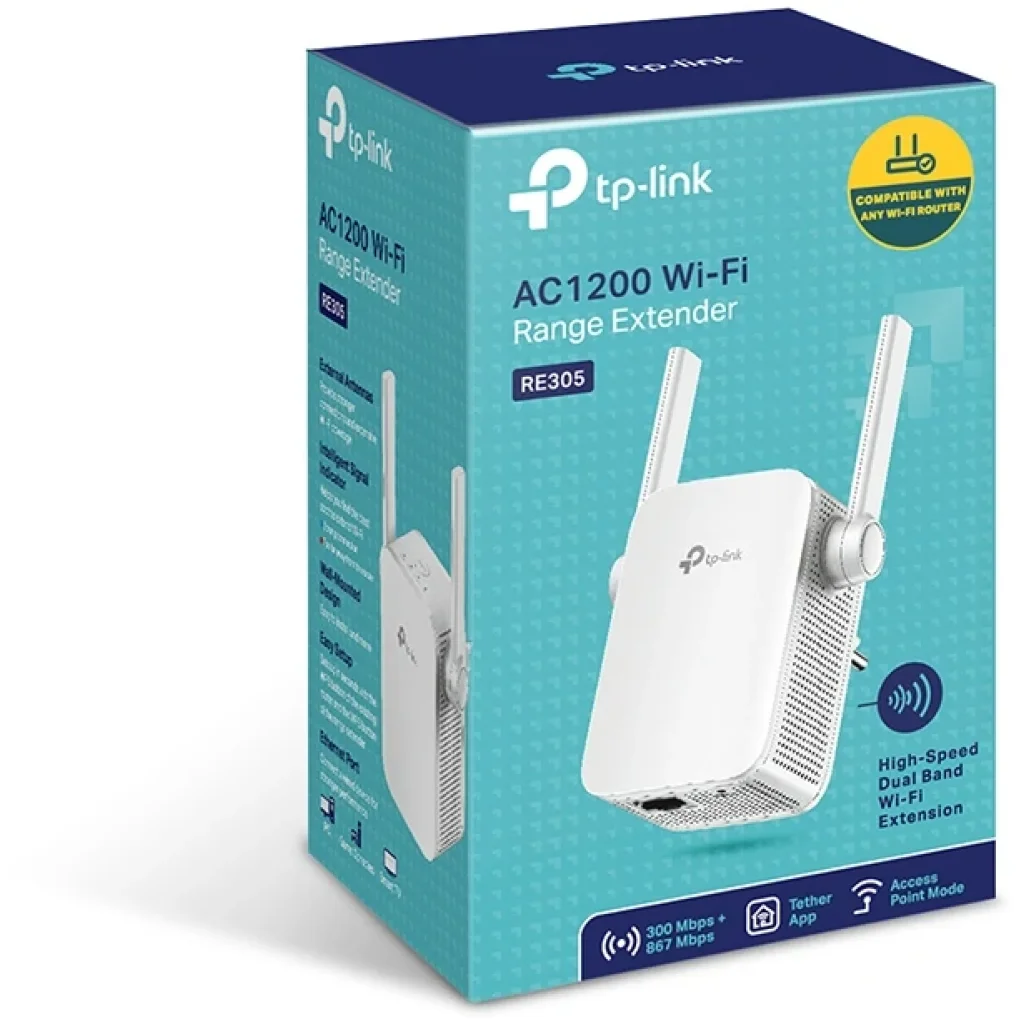 Точка доступа TP-Link RE305 (AC1200, 1*FE, 2 внешние антенны) UA