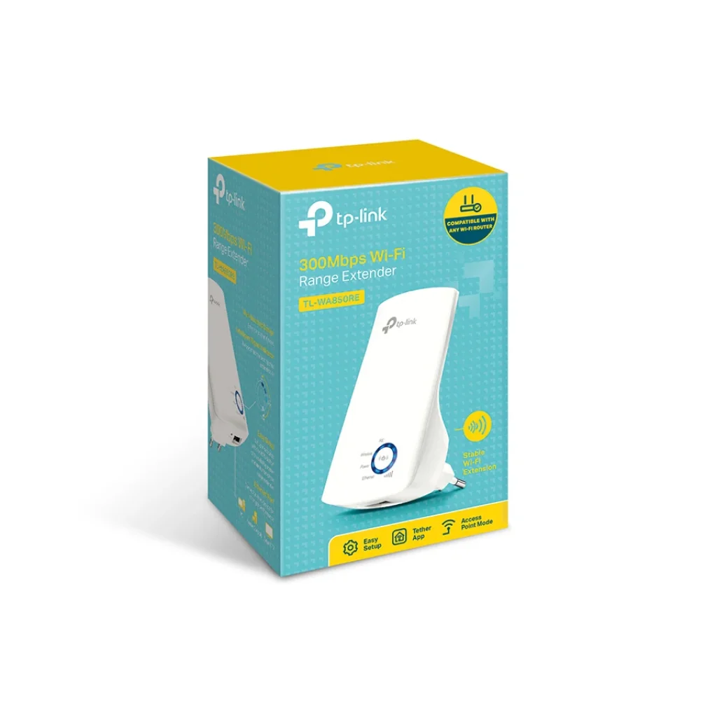 Точка доступу TP-Link TL-WA850RE (300Mbps, 100мВт, 2,4Ghz, внутрішні антени, підсилювач бездротового сигналу, 1 порт RJ-45) UA