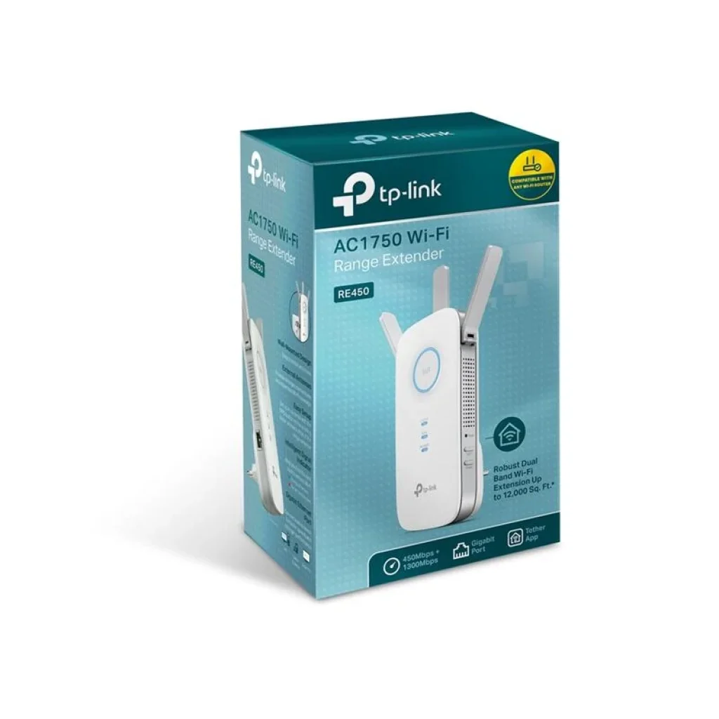 Точка доступа TP-Link RE450 (AC1750, 1xGE, 3 внешние антенны) UA