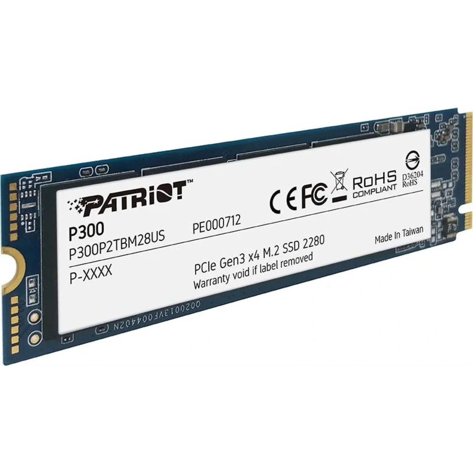 Накопичувач SSD 512GB Patriot P300 M.2 2280 PCIe 3.0 x4 NVMe TLC (P300P512GM28) UA