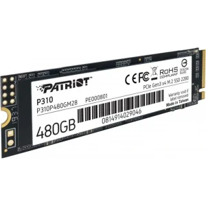 Накопичувач SSD 480GB Patriot P310 M.2 2280 PCIe NVMe 3.0 x4 TLC (P310P480GM28) UA
