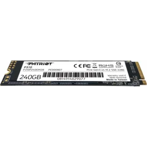 Накопичувач SSD 240GB Patriot P310 M.2 2280 PCIe NVMe 3.0 x4 TLC (P310P240GM28) UA
