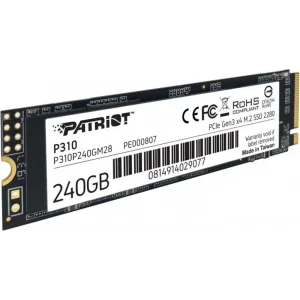 Накопичувач SSD 240GB Patriot P310 M.2 2280 PCIe NVMe 3.0 x4 TLC (P310P240GM28) UA