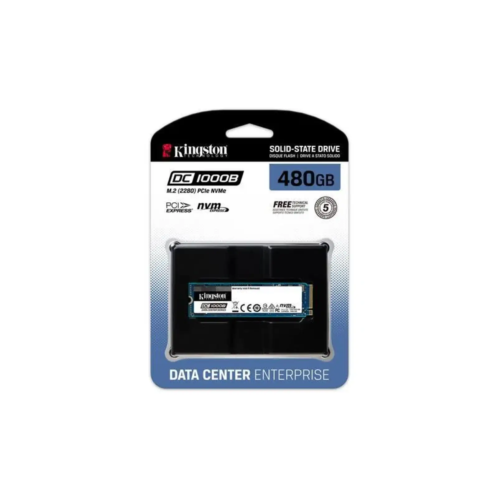 SSD накопичувач 480GB M.2 NVMe Kingston DC1000 M.2 2280 PCIe 3.0 x4 3D TLC (SEDC1000BM8/480G) UA