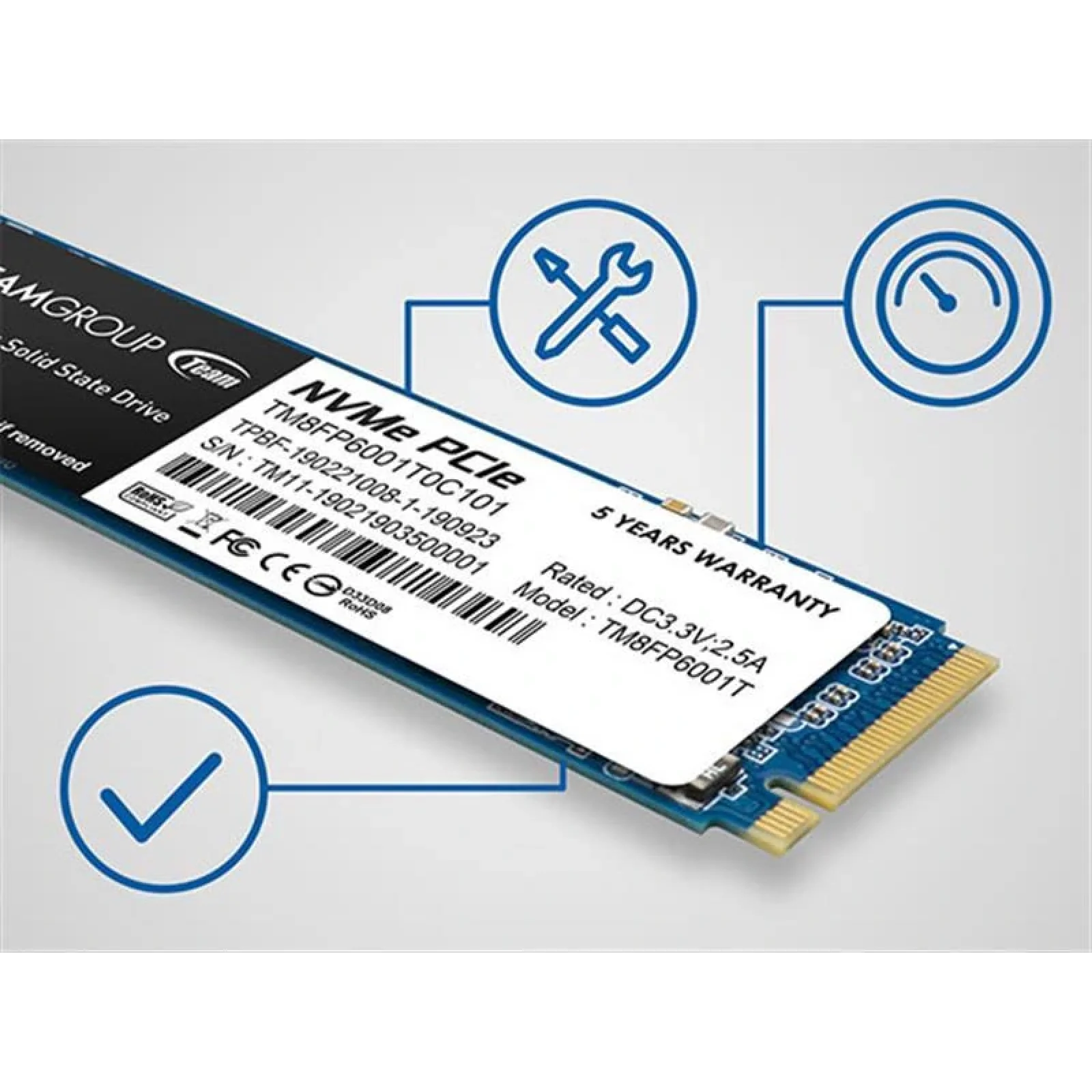 SSD накопичувач 2TB Team MP33 M.2 2280 PCIe 3.0 x4 3D TLC (TM8FP6002T0C101) UA