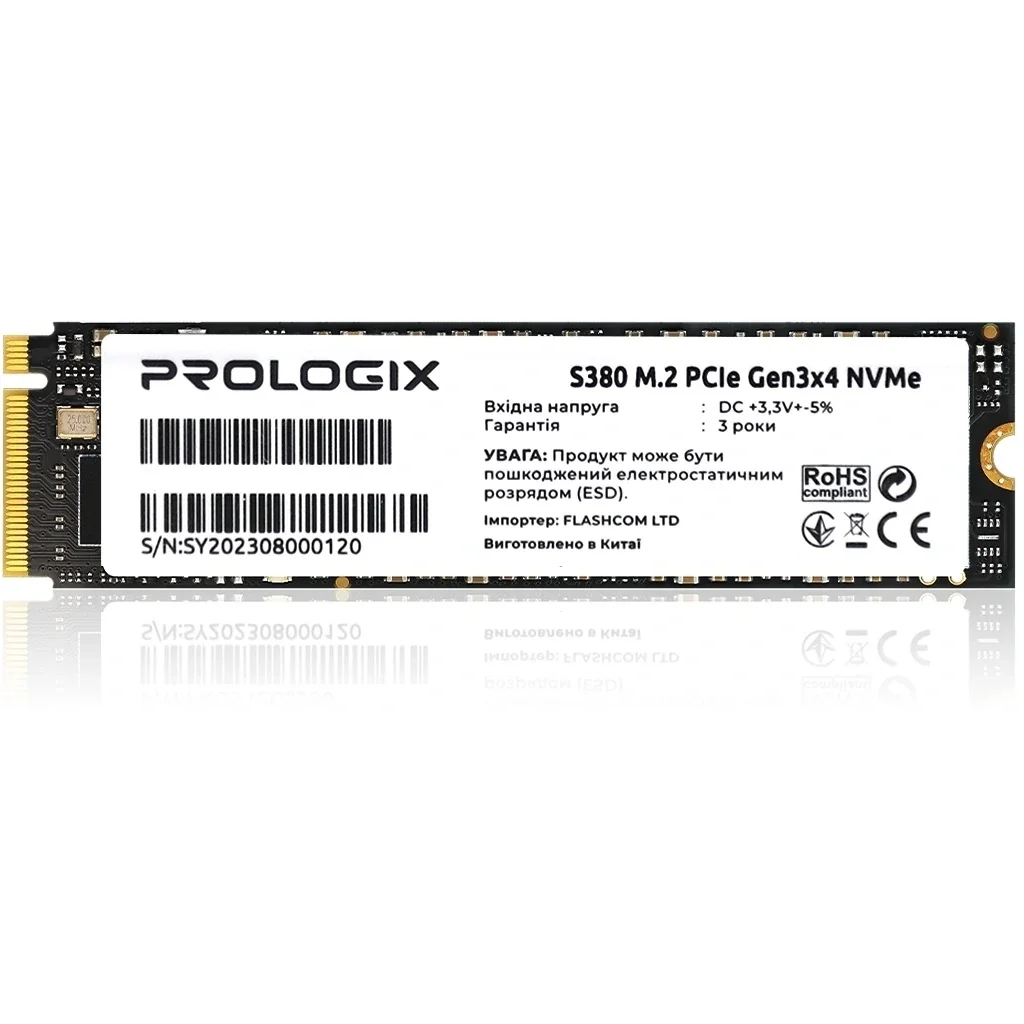 Накопитель SSD 256GB Prologix S380 M.2 2280 PCIe 3.0 x4 NVMe TLC (PRO256GS380) UA