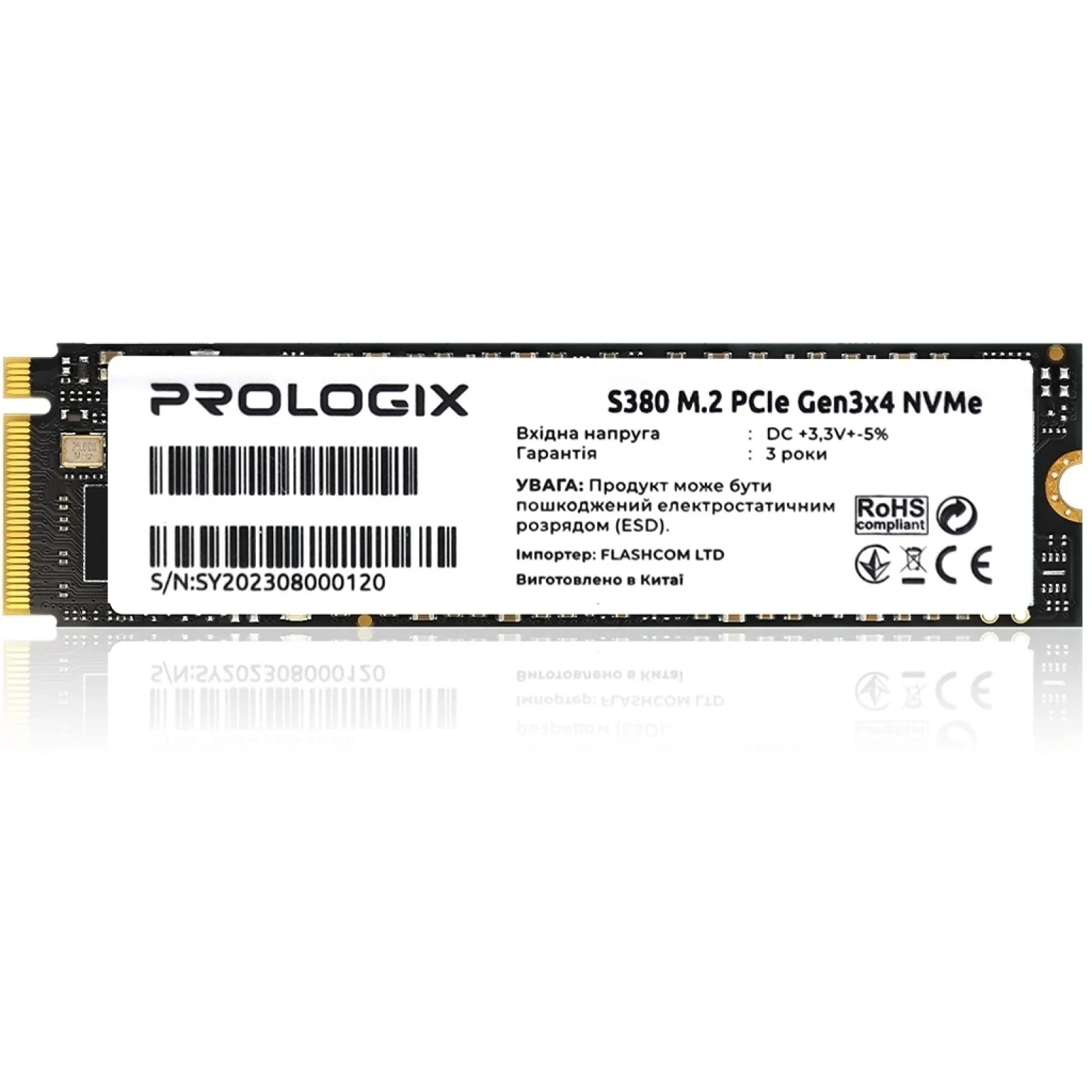 Накопитель SSD 256GB Prologix S380 M.2 2280 PCIe 3.0 x4 NVMe TLC (PRO256GS380) UA