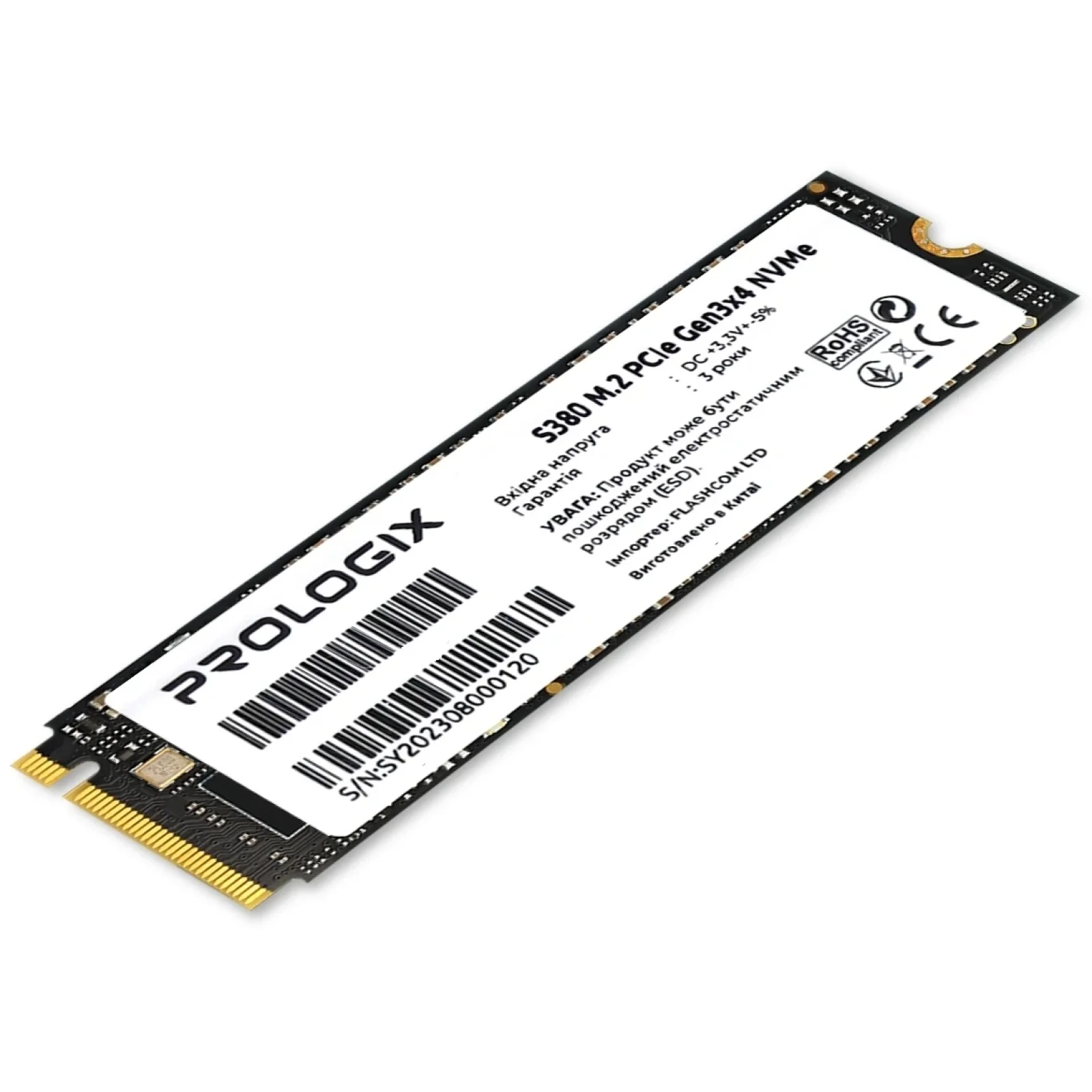 Накопитель SSD 256GB Prologix S380 M.2 2280 PCIe 3.0 x4 NVMe TLC (PRO256GS380) UA