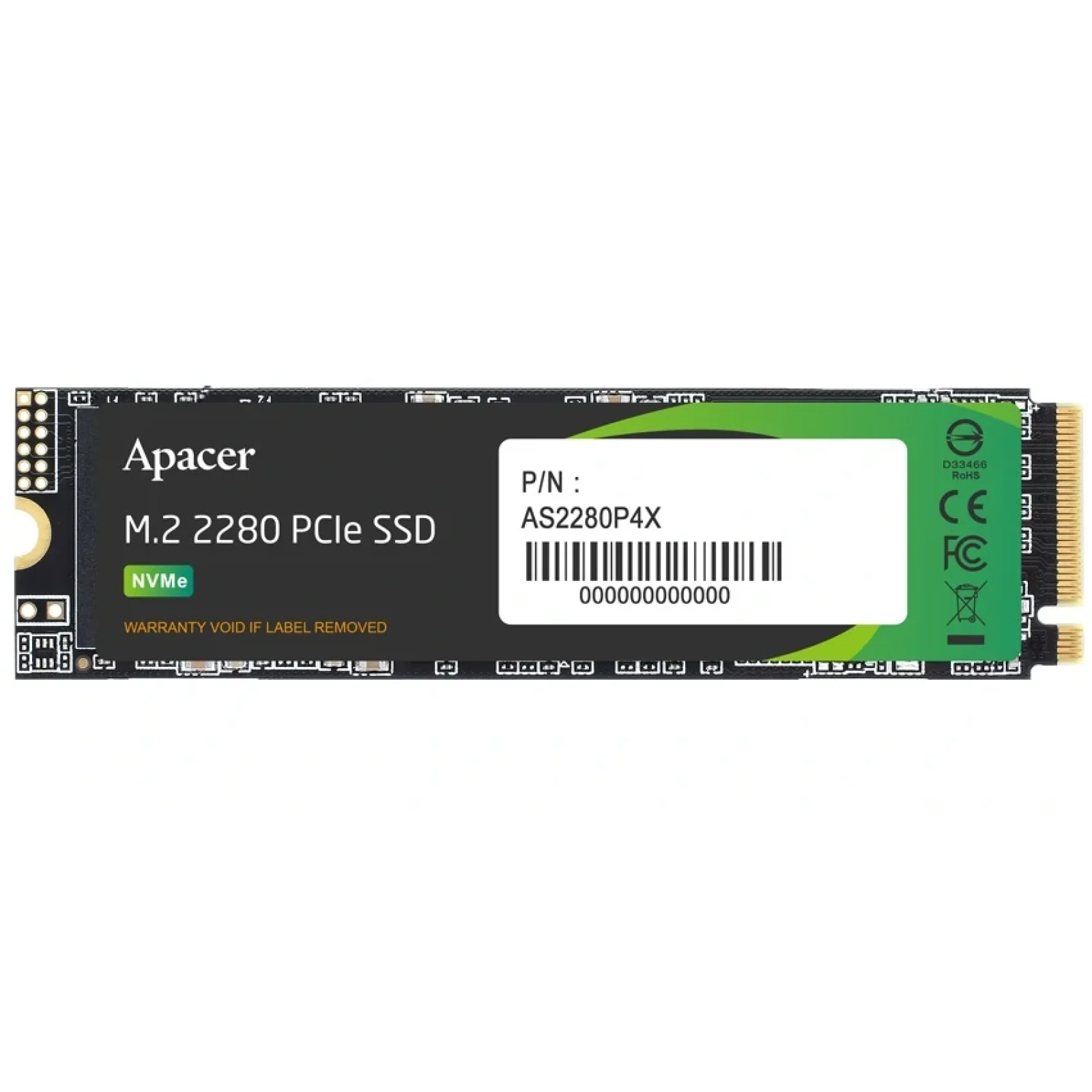 Накопичувач SSD 256GB Apacer AS2280P4X M.2 2280 PCIe 3.0 x4 3D TLC (AP256GAS2280P4X-1) UA