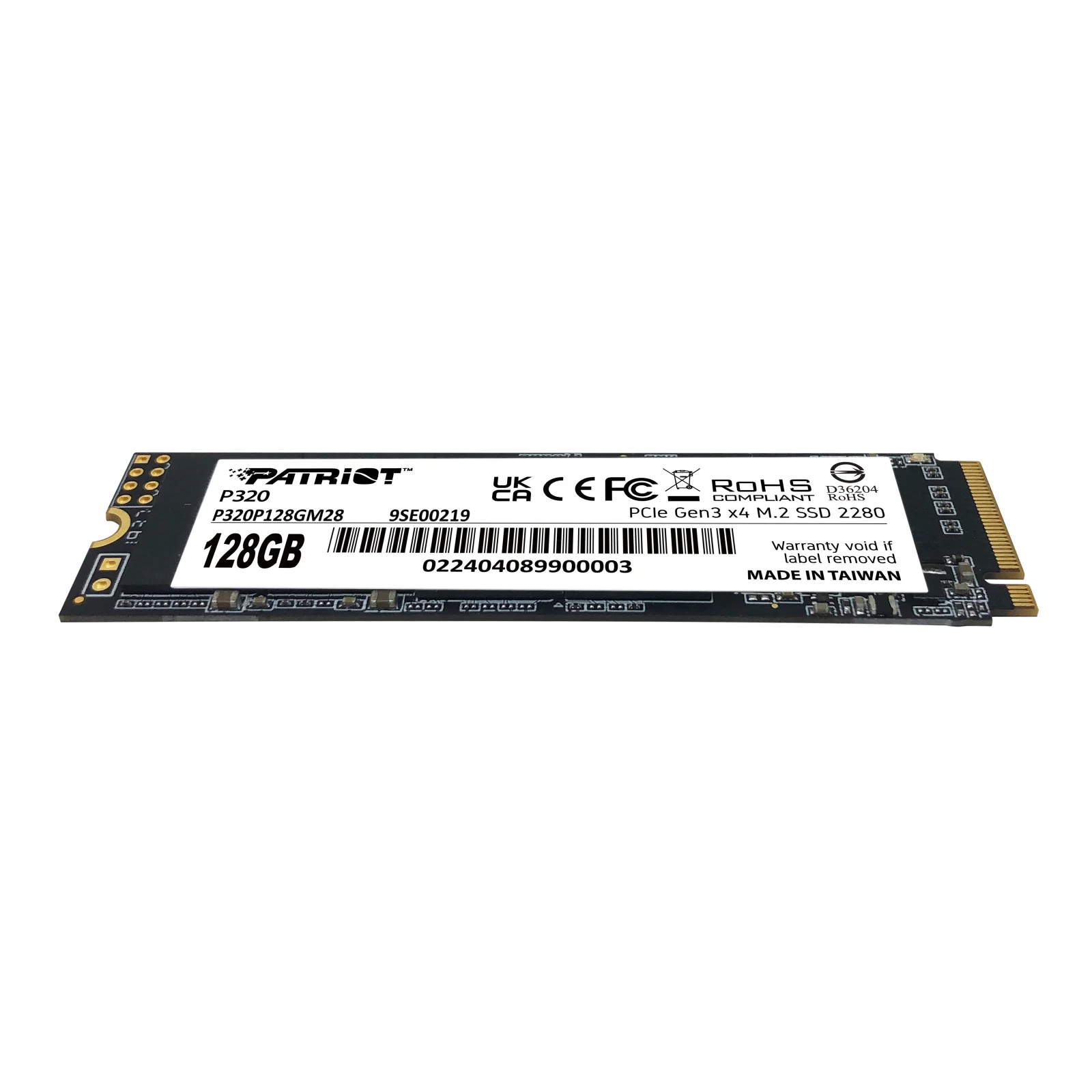Накопитель SSD 128GB Patriot P320 M.2 2280 PCIe 3.0 x4 NVMe TLC (P320P128GM28) UA