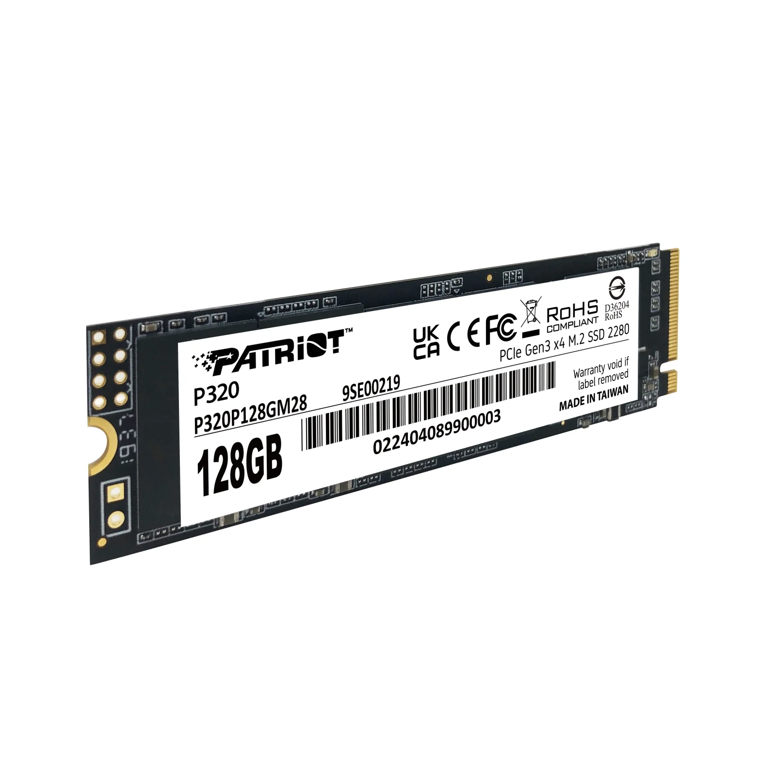 Накопитель SSD 128GB Patriot P320 M.2 2280 PCIe 3.0 x4 NVMe TLC (P320P128GM28) UA
