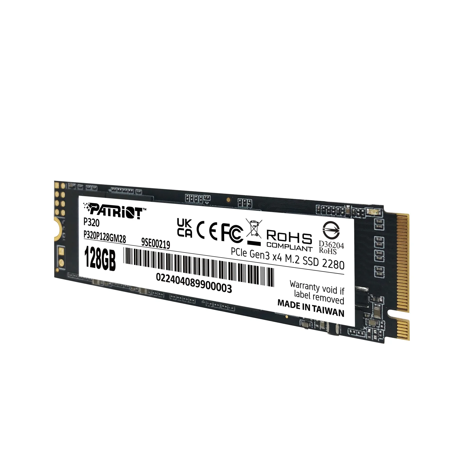 Накопитель SSD 128GB Patriot P320 M.2 2280 PCIe 3.0 x4 NVMe TLC (P320P128GM28) UA