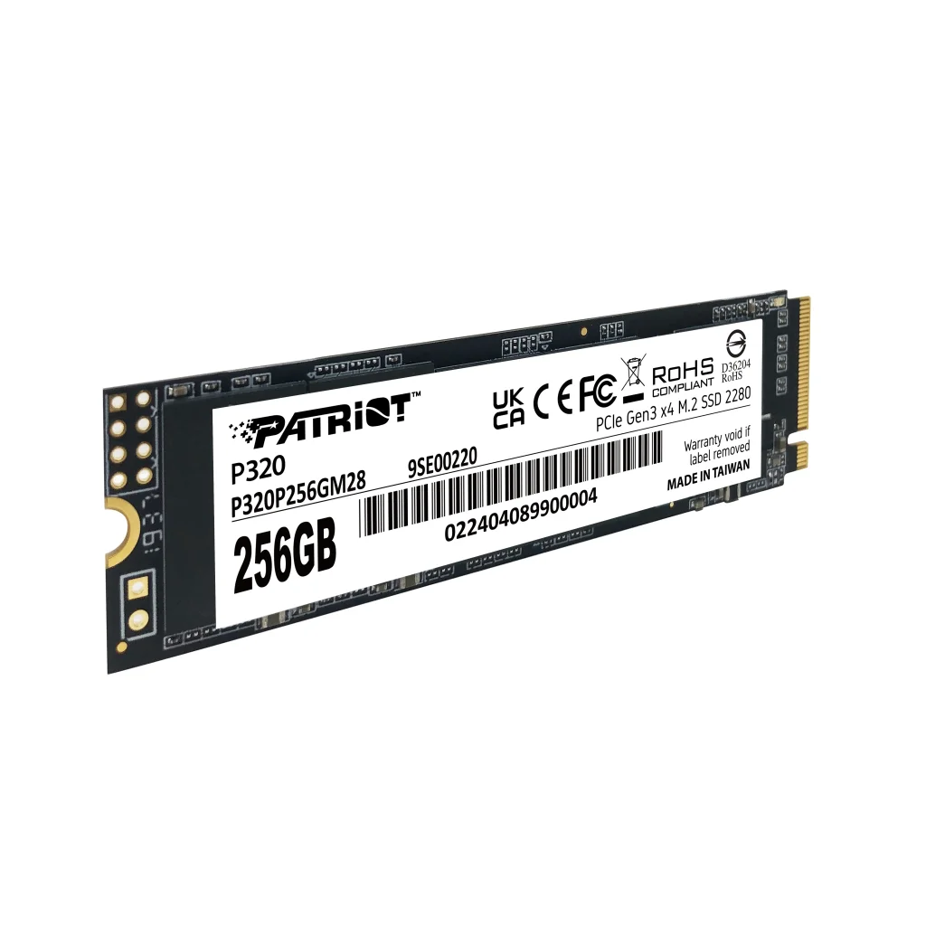 Накопичувач SSD 256GB Patriot P320 M.2 2280 PCIe 3.0 x4 NVMe TLC (P320P256GM28) UA