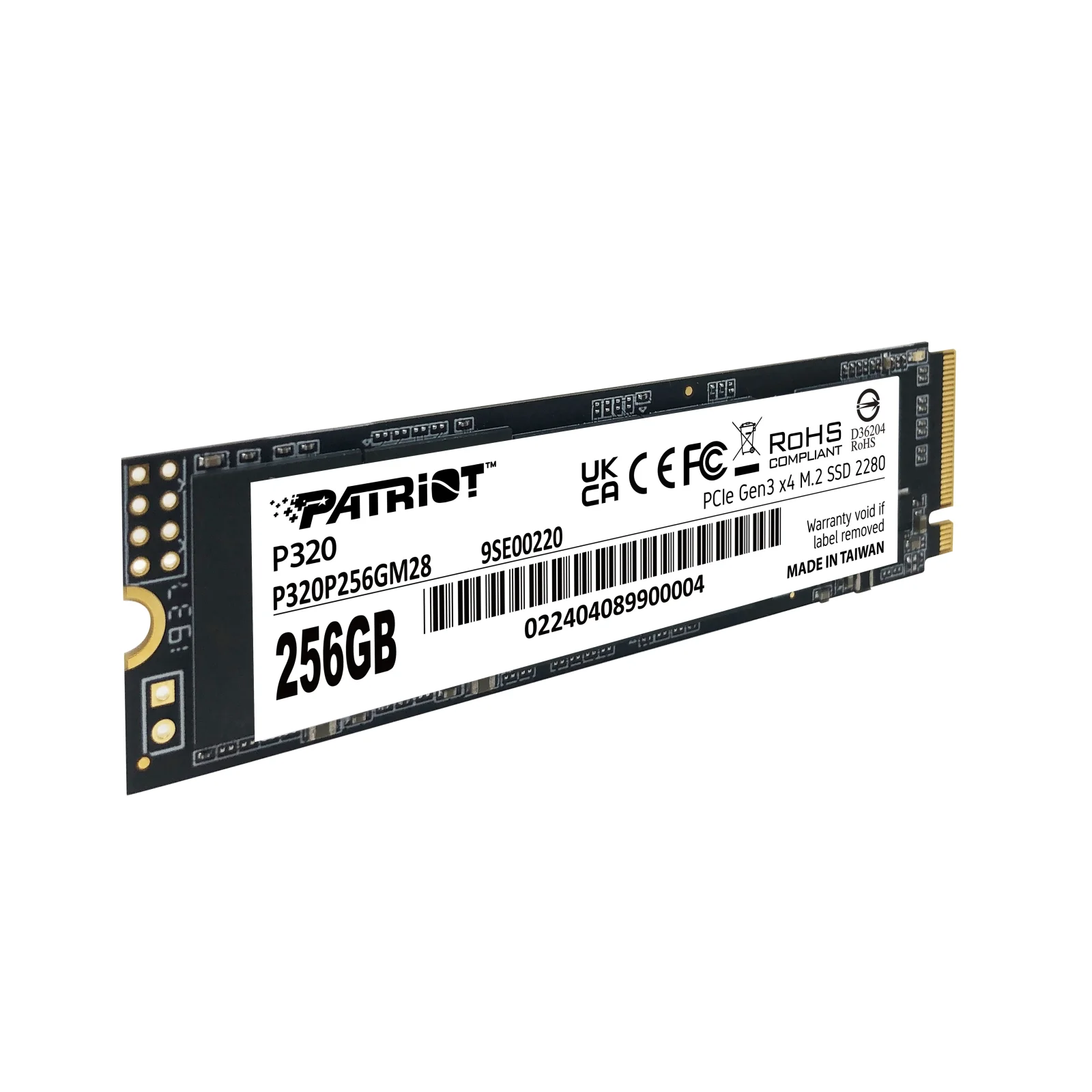 Накопитель SSD 256GB Patriot P320 M.2 2280 PCIe 3.0 x4 NVMe TLC (P320P256GM28) UA