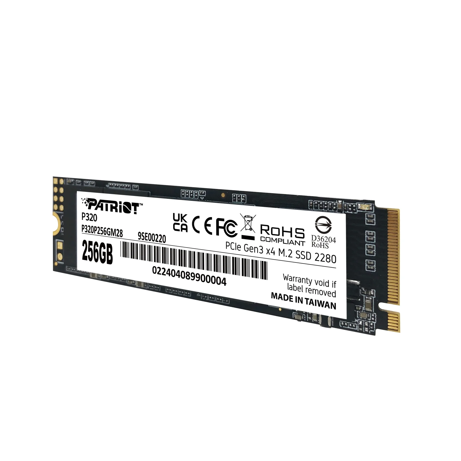Накопитель SSD 256GB Patriot P320 M.2 2280 PCIe 3.0 x4 NVMe TLC (P320P256GM28) UA