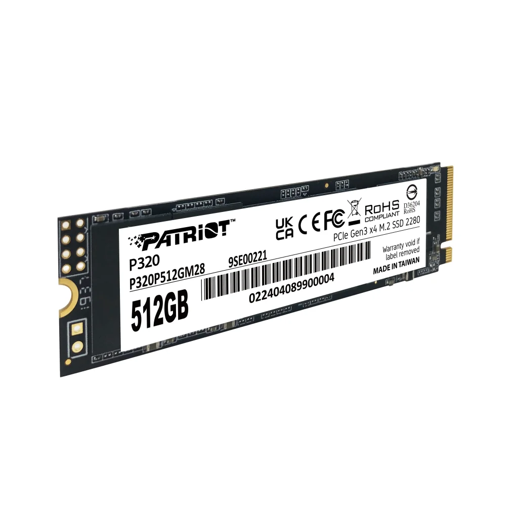 Накопичувач SSD 512GB Patriot P320 M.2 2280 PCIe 3.0 x4 NVMe TLC (P320P512GM28) UA