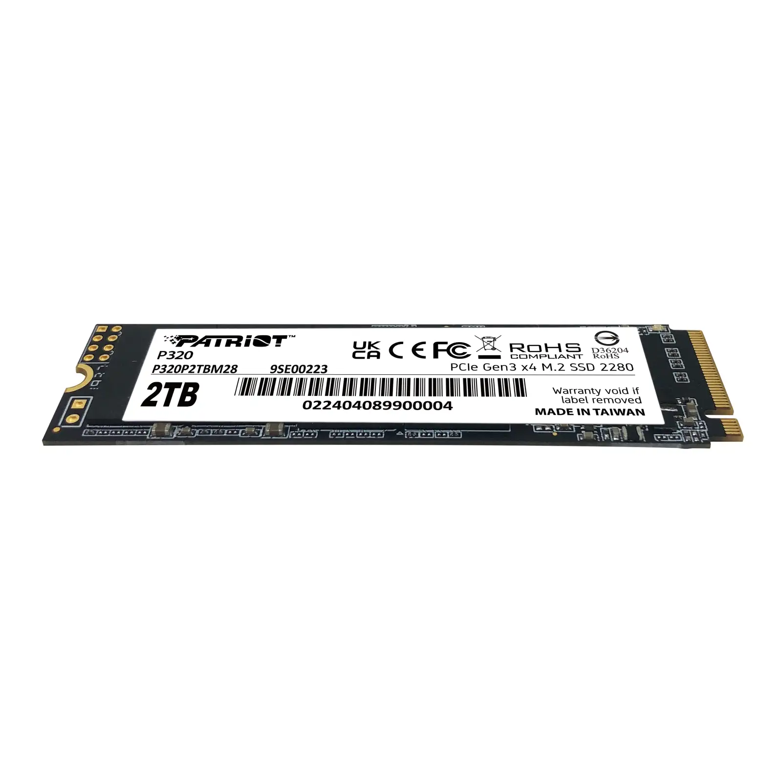 SSD накопичувач 2TB Patriot P320 M.2 2280 PCIe 3.0 x4 NVMe TLC (P320P2TBM28) UA