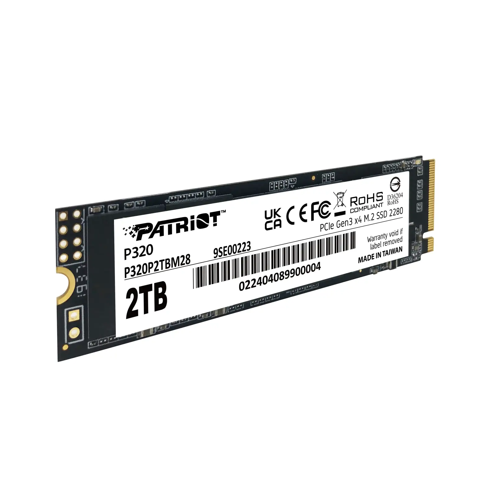SSD накопичувач 2TB Patriot P320 M.2 2280 PCIe 3.0 x4 NVMe TLC (P320P2TBM28) UA