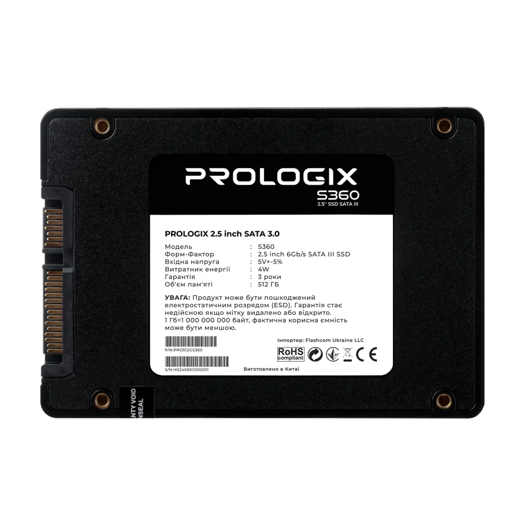 Накопичувач SSD 512GB Prologix S360 2.5