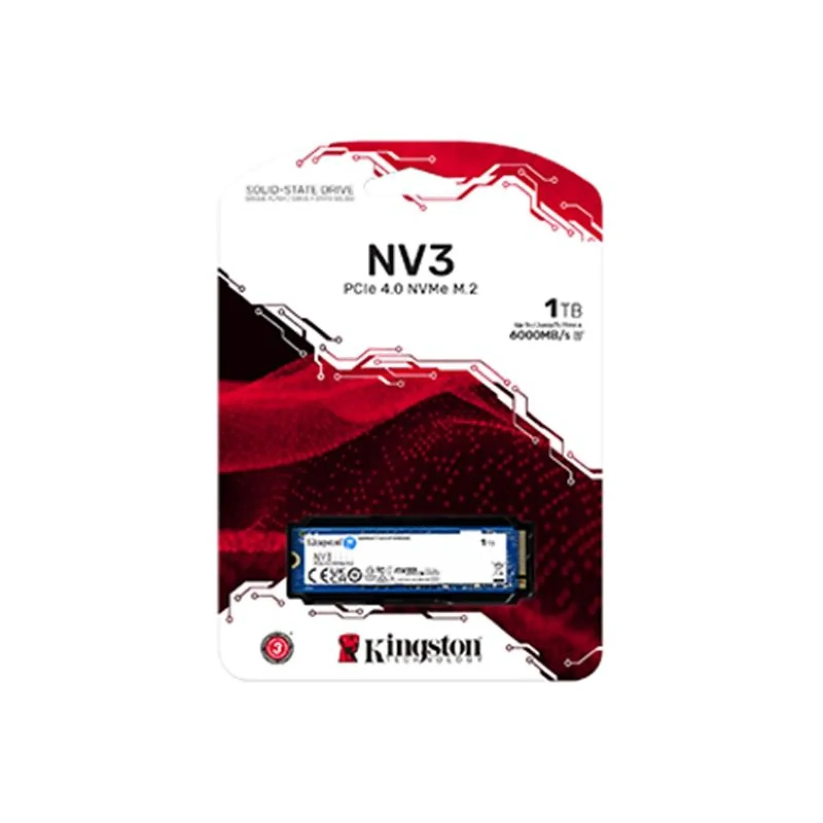Накопитель SSD 1TB M.2 NVMe Kingston NV3 M.2 2280 PCIe Gen4.0 x4 (SNV3S/1000G) UA