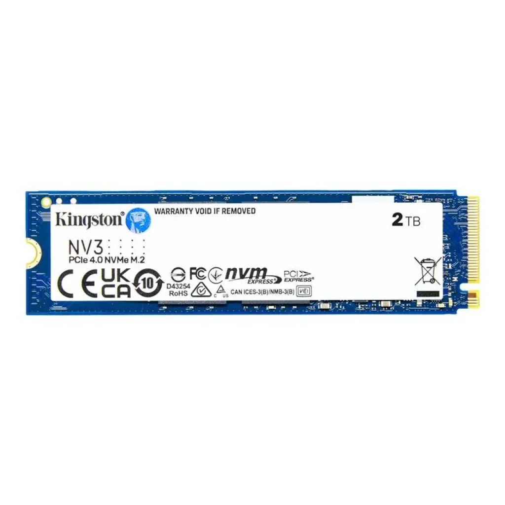 Накопичувач SSD 2TB M.2 NVMe Kingston NV3 M.2 2280 PCIe Gen4.0 x4 (SNV3S/2000G) UA