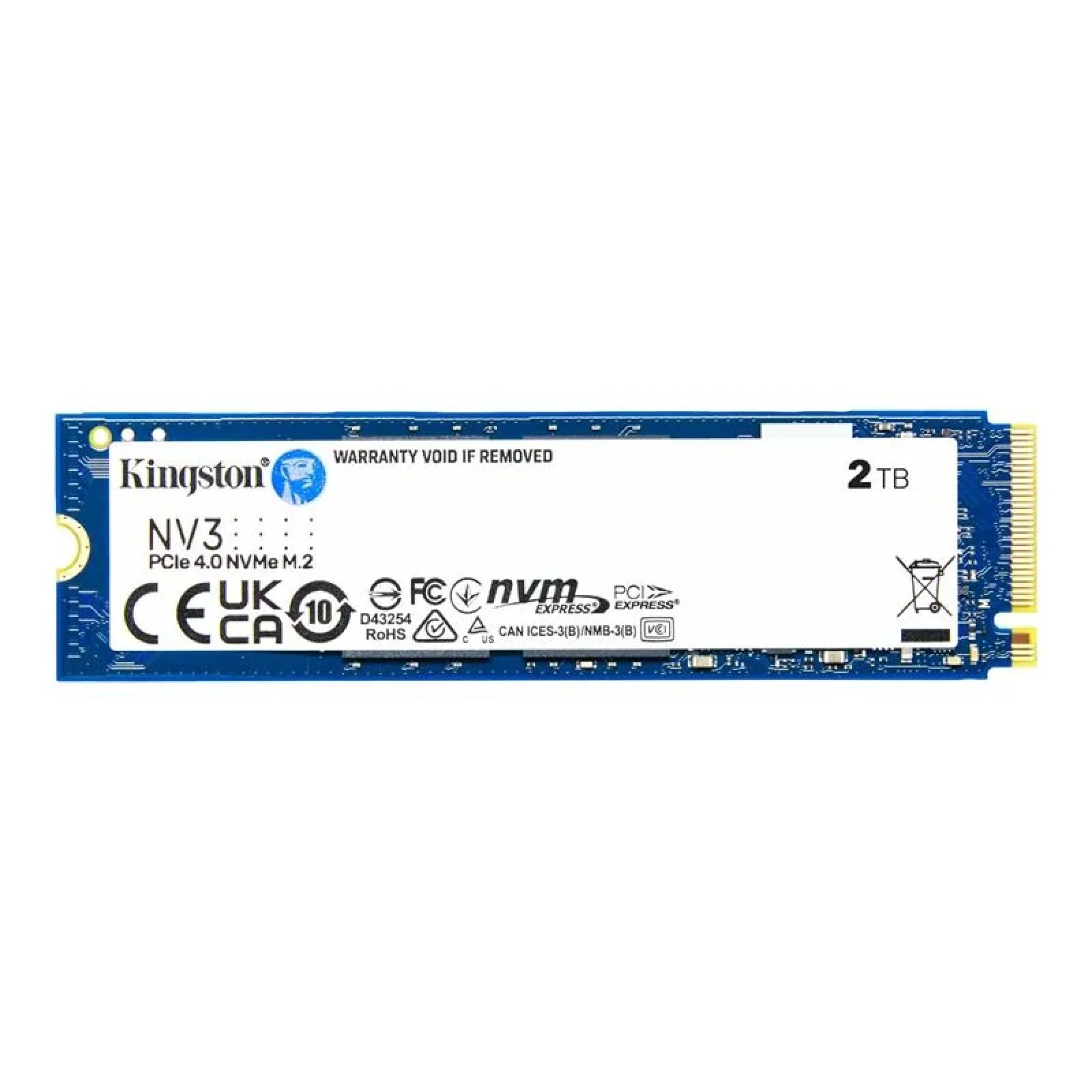 Накопичувач SSD 2TB M.2 NVMe Kingston NV3 M.2 2280 PCIe Gen4.0 x4 (SNV3S/2000G) UA