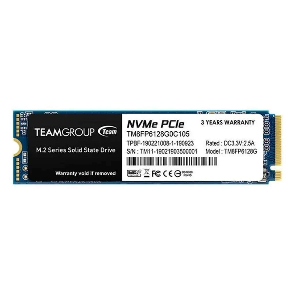Накопичувач SSD 128GB Team MP33 M.2 2280 PCIe 3.0 x4 3D TLC (TM8FP6128G0C101) UA