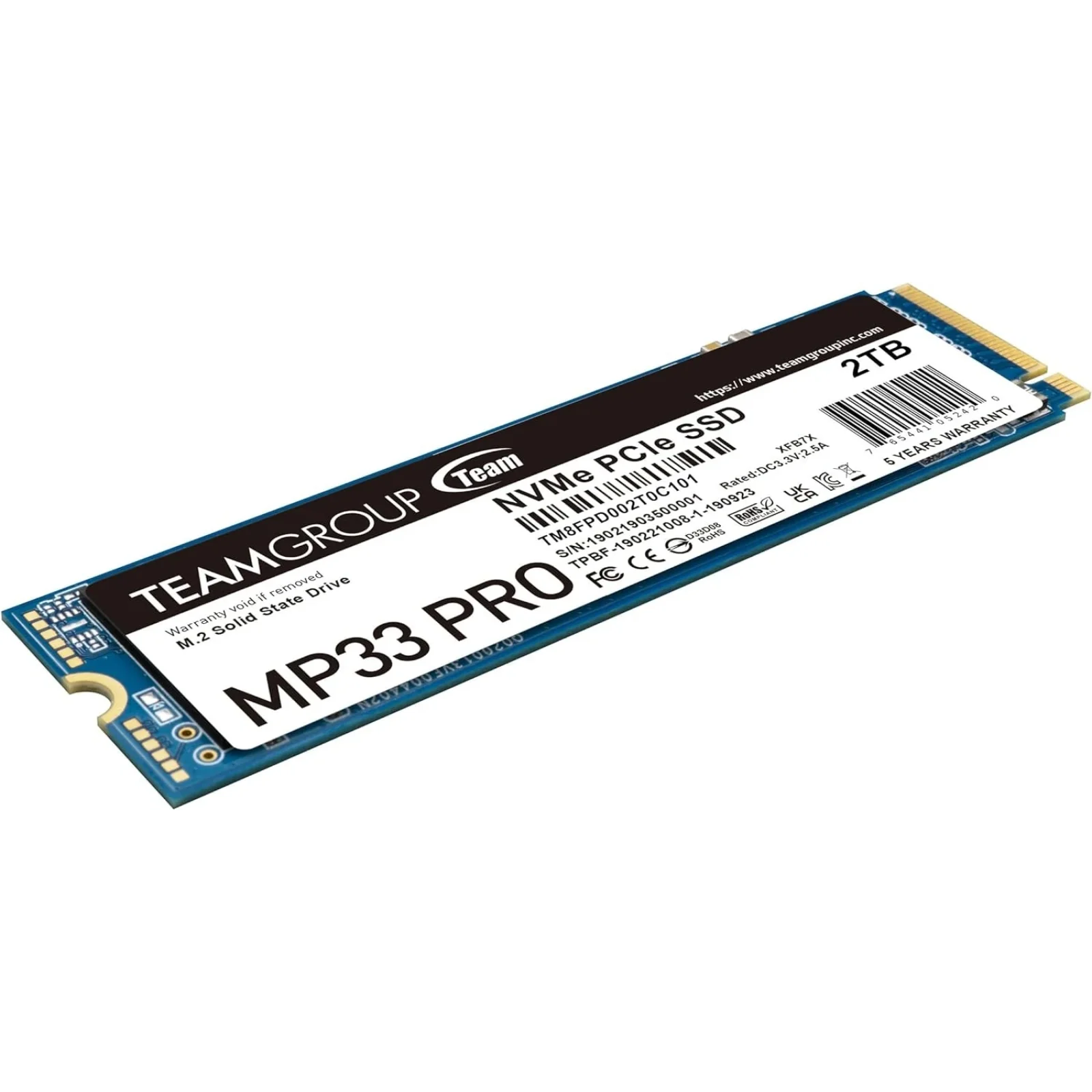 SSD накопичувач 2TB Team MP33 Pro M.2 2280 PCIe 3.0 x4 3D TLC (TM8FPD002T0C101) UA